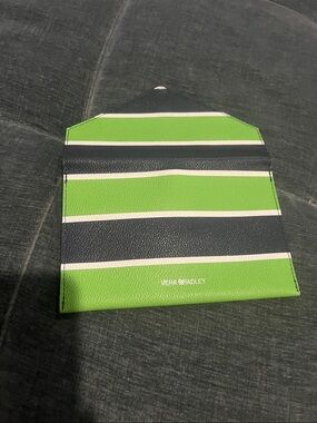 Vera Bradley Green, Black & White Striped Men's Card Wallet